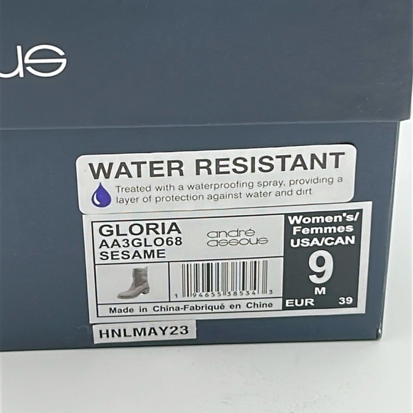 2116- André Assous Suede Ankle boots Beige Water Resistant Size 9 NWT - Picture 10 of 12